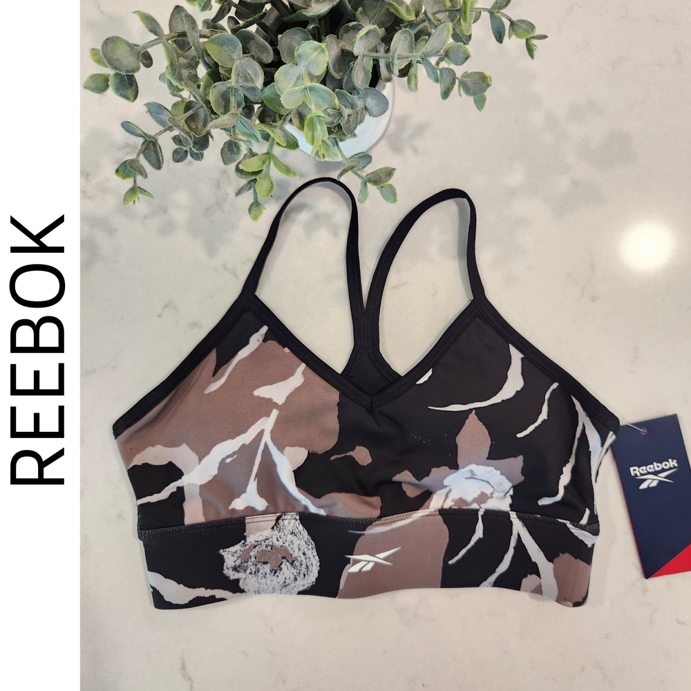 Reebok Black and Brown Racerback Sports Bra